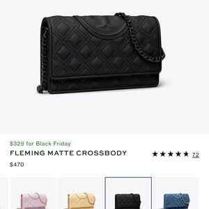 Tory Burch Black Quilted Crossbody Bag